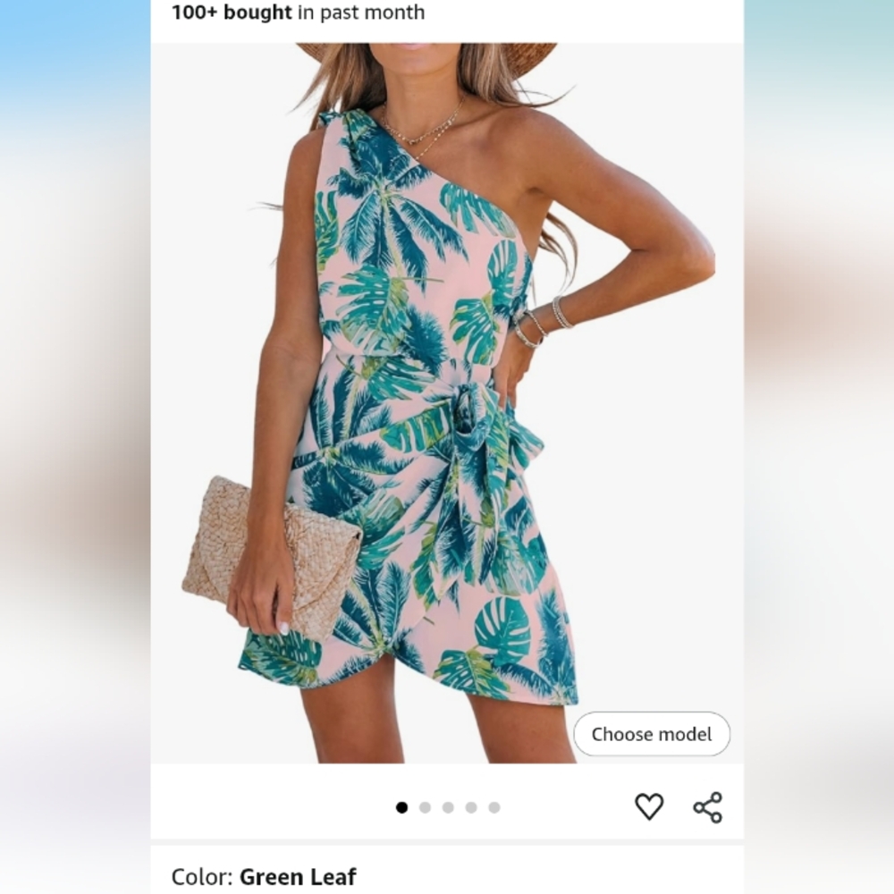 Tropical One-Shoulder Dress